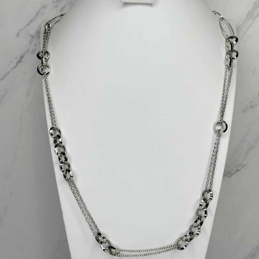 Silver Tone Mixed Link Chain Necklace ✨
